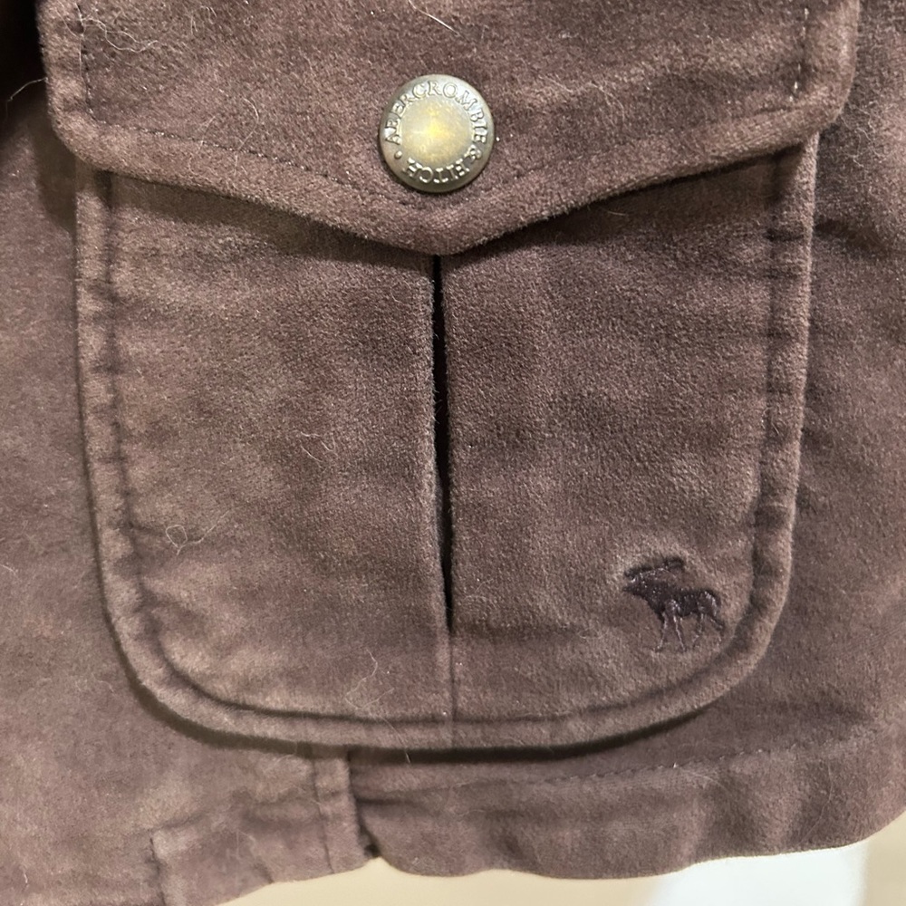 Vintage Abercrombie &Finch  Chocolate Brown Military  Moto Style Jacket Size - Picture 9 of 17